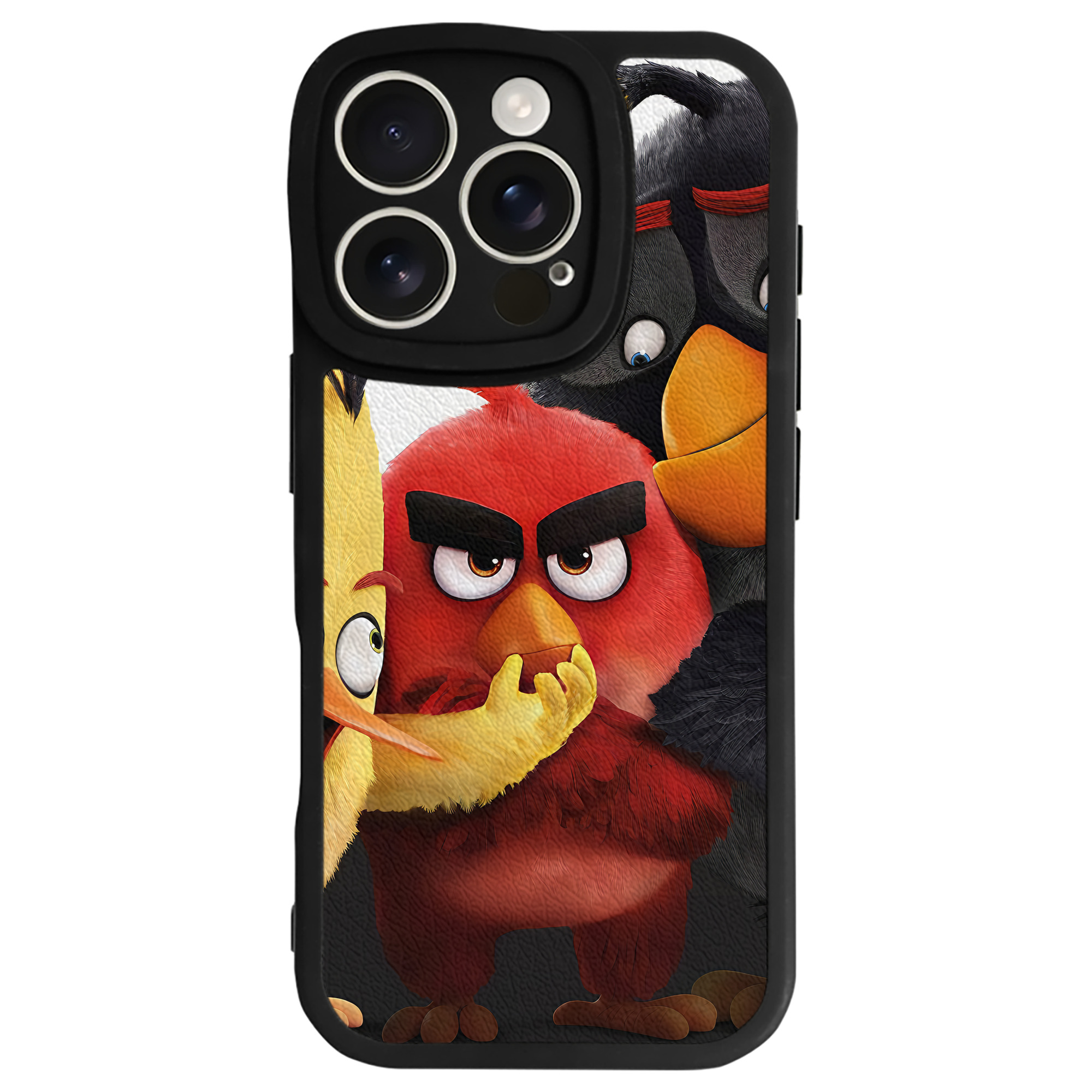 （画像用） Angry Birds アングリーバード 【iPhone 16シリーズ対応】シリコンスマホケース（レザー調） 材質：シリコン